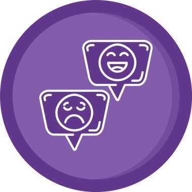 Gülümseme simgesi olan konuşma baloncukları, basit vektör illüstrasyonu