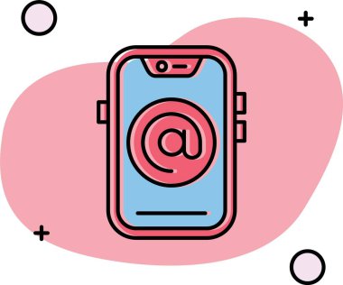 Telefon ve zarf simgesi. vektör illüstrasyonu