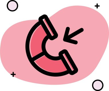 Ok ikonlu kalp. kalp vektör çizim rengi düz olan kalp çizgisi