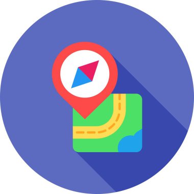 harita konumlandırma simgesi, düz vektör biçimi