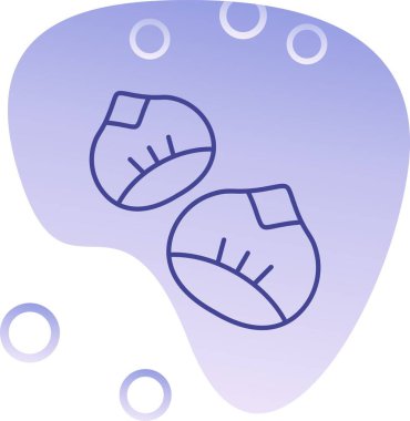 Mor ve mavi bir kalbin çizimi