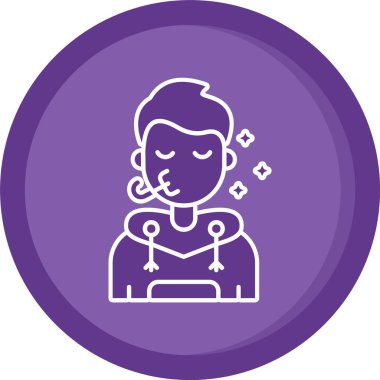 Saç kesimi vektör simgesi olan eşsiz bir kadın.