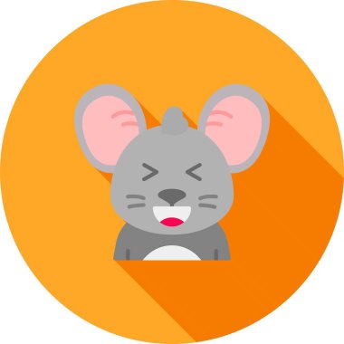 Şirin fare simgesi. Web için fare vektör simgesinin düz çizimi