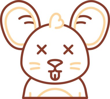 Sevimli tavşan ikonu. Vektör illüstrasyonu