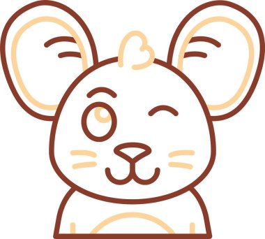 Sevimli tavşan kafası çizgi film vektörü