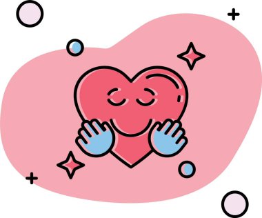 El çizimi kalp ikonu vektör çizimi tasarımı