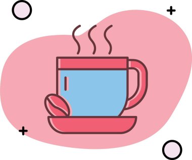 kahve fincanı ikonu vektör illüstrasyonu