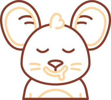 Hayvan dışavurum simgesi. taslak hayvan yüzü vektör rengi düz izole