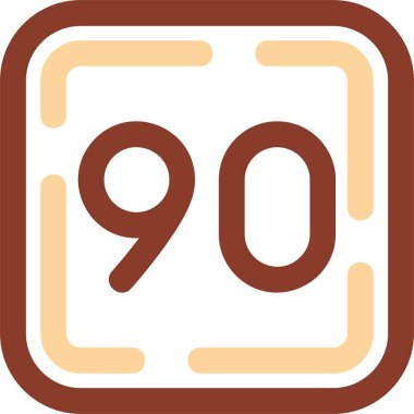 9 0 simgesinin vektör illüstrasyonu