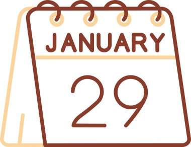 29 Ocak 'ta, takviminde beyaz duvar arkaplanı olan tek bir günlük takvimle. Vektör ayı. ay Şubat.. kış günü konsepti