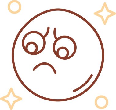 Üzgün emoji simgesi tasarım vektörü