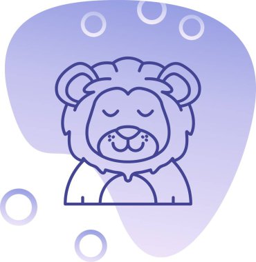 konuşma kabarcık etiket ile sevimli karikatür aslan