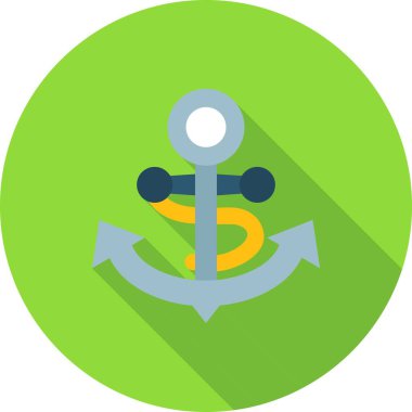 Gemi vektör dairesi düz simge dekoru