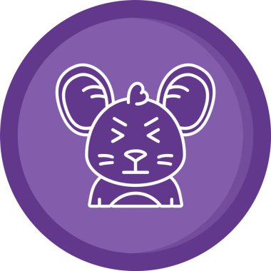 Baş vektör simgesi olan eşsiz bir tavşan.