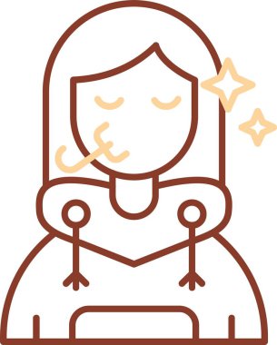 Kış maskesi takan kadın. Beyaz arkaplanda eşarp vektör simgesi izole edilmiş maske takan kışın ana hatları