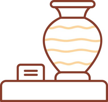 Güzel vazo ikonu. Web için çiçek vektör simgelerinin özet çizimi