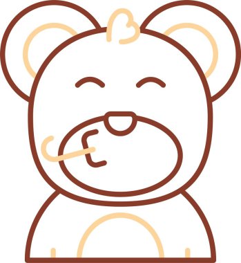 Beyaz arkaplanı olan sevimli çizgi film ayısı.