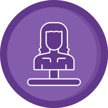 Bilgisayar simgesi olan kadın, düz stil