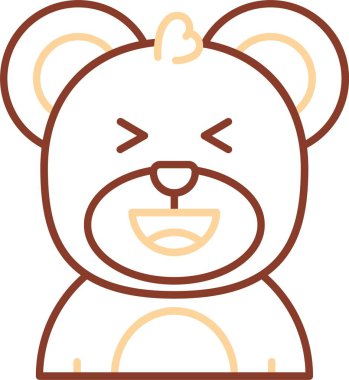 Mutlu ayı ikonu vektör illüstrasyonu