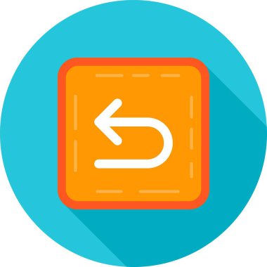 Sol ok simgesi. turuncu üzerinde izole edilmiş web tasarımı için ok sağ vektör simgesi