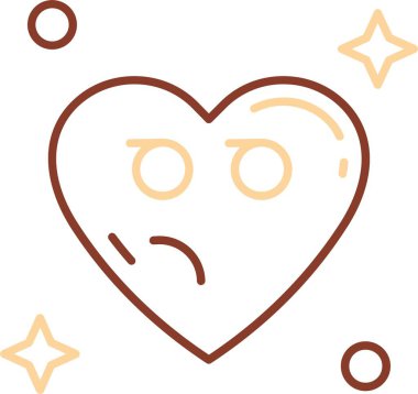 kalp emoji simgesi, vektör illüstrasyonu