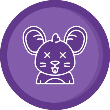 Bir fareyle küçük şirin bir tavşanın vektör çizimi