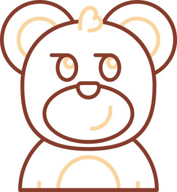 Büyük gözlü sevimli çizgi film ayısı. vektör illüstrasyonu