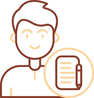 Elinde kalem tutan bir adam.