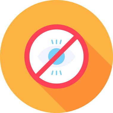 hiçbir işaret düz daire simgesi, vektör illüstrasyonu