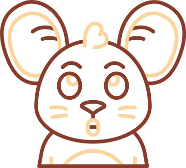 Hayvan ifadesi emoji simgesi. özet emoji ifade vektör rengi izole edilmiş düz