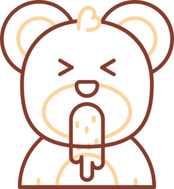 Turuncu arka planda sevimli ayı karikatürü