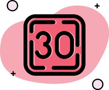 Çember içinde 30 numara 30 vektör simgesi