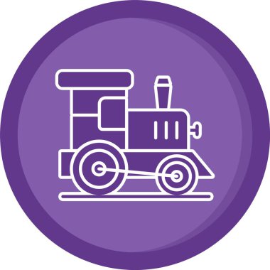 Benzersiz buhar makinesi vektör çizgisi simgesi