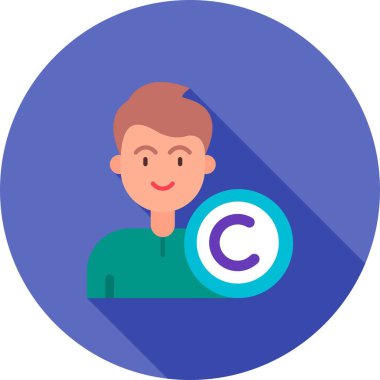 man telif hakkı simgesi doldurulmuş - özet biçimi