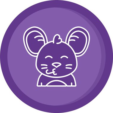 Yüzü olan sevimli bir fare ve gülüşü olan büyük gözleri var.