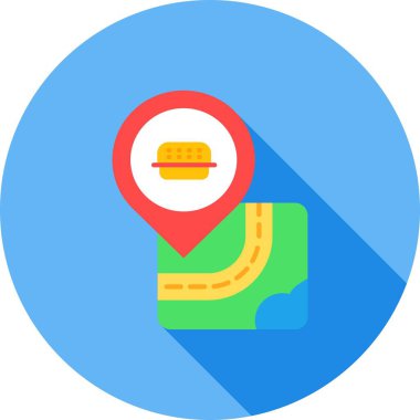 vektör haritası simgesi, vektör illüstrasyonu