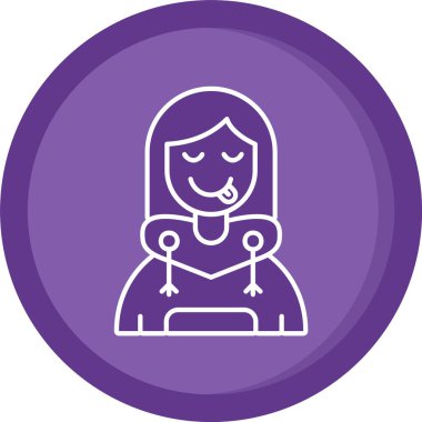 Eşarplı bir kızın vektör çizimi