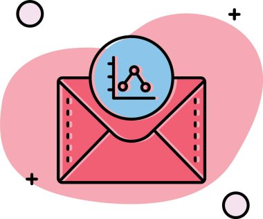 İleti e- posta simgesi. ileti iletisi posta vektör rengi düz izole