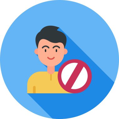 Yasak sigara içilen düz simge, vektör, illüstrasyon