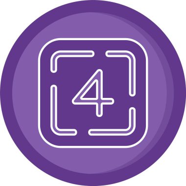 Bir mor ve beyaz sayı simgesinin vektör çizimi