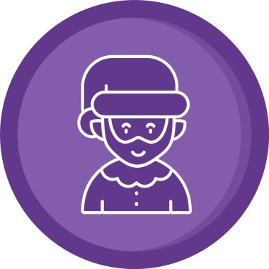 Sakallı ve hasır şapkalı bir adamın vektör çizimi.