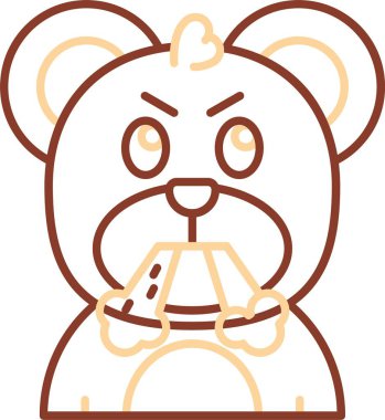 kızgın çizgi film simgesi, vektör illüstrasyonu