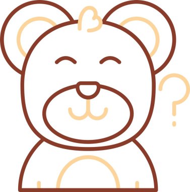 Küçük sevimli ayı kafası, illüstrasyon, beyaz arkaplanda vektör