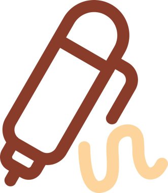 sıcak krema simgesi, renk çizgisi vektörü