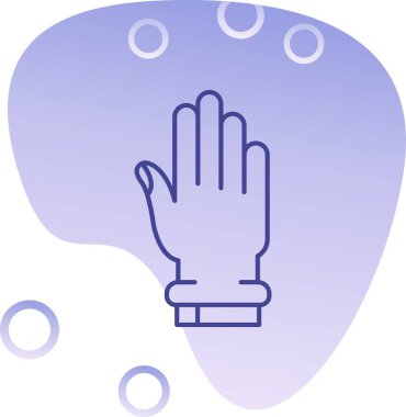 Bir su ikonunu tutan el, basit bir çizim.