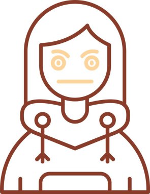 Maskeli ve eşarplı bir kadın, vektör rengi çizimi ya da illüstrasyonu