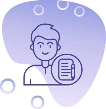 Konuşma balonu ve mesaj simgesi olan bir adam