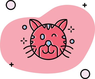 Kedi ikonu. vektör illüstrasyonu
