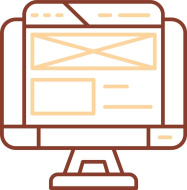 epostalı dizüstü bilgisayar, web simgesi basit illüstrasyon