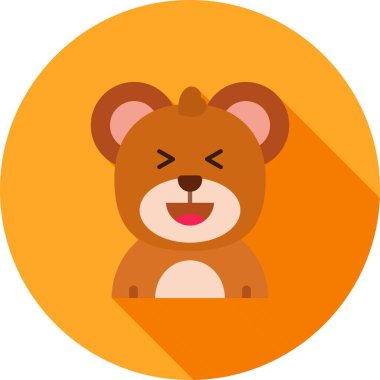 Ayı yassı ikonu. vektör illüstrasyonu